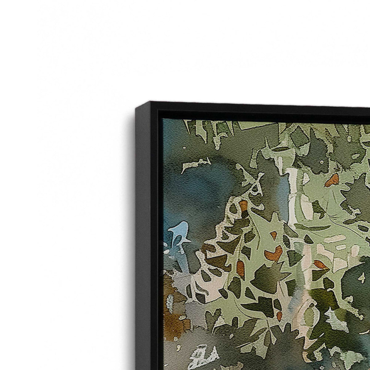 [Color:Satin Black], Picture of art in a Satin Black frame at an angle