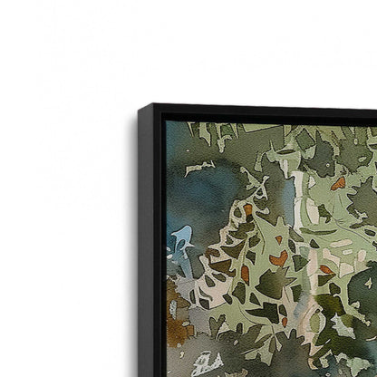 [Color:Satin Black], Picture of art in a Satin Black frame at an angle