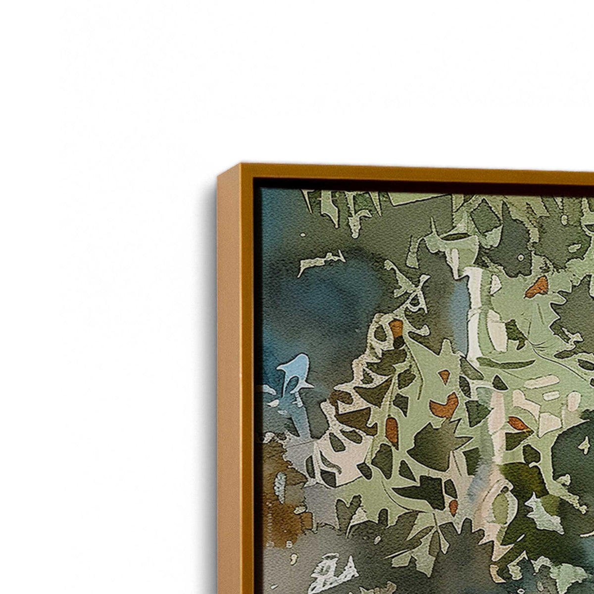 [Color:Polished Gold], Picture of art in a Polished Gold frame at an angle