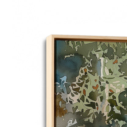 [Color:American Maple], Picture of art in a American Maple frame at an angle