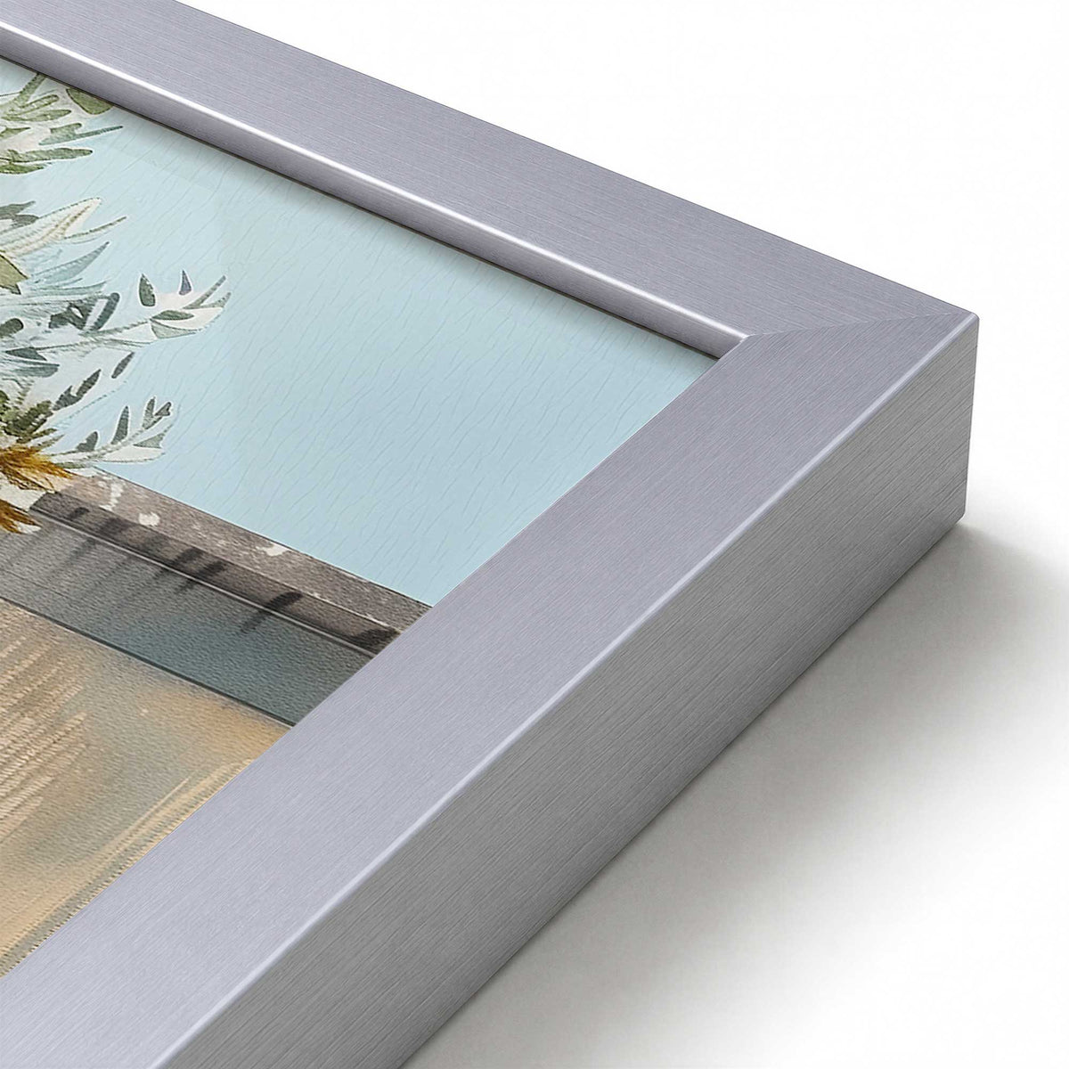 [Color:Polished Chrome], Picture of art in a Polished Chrome frame at an angle