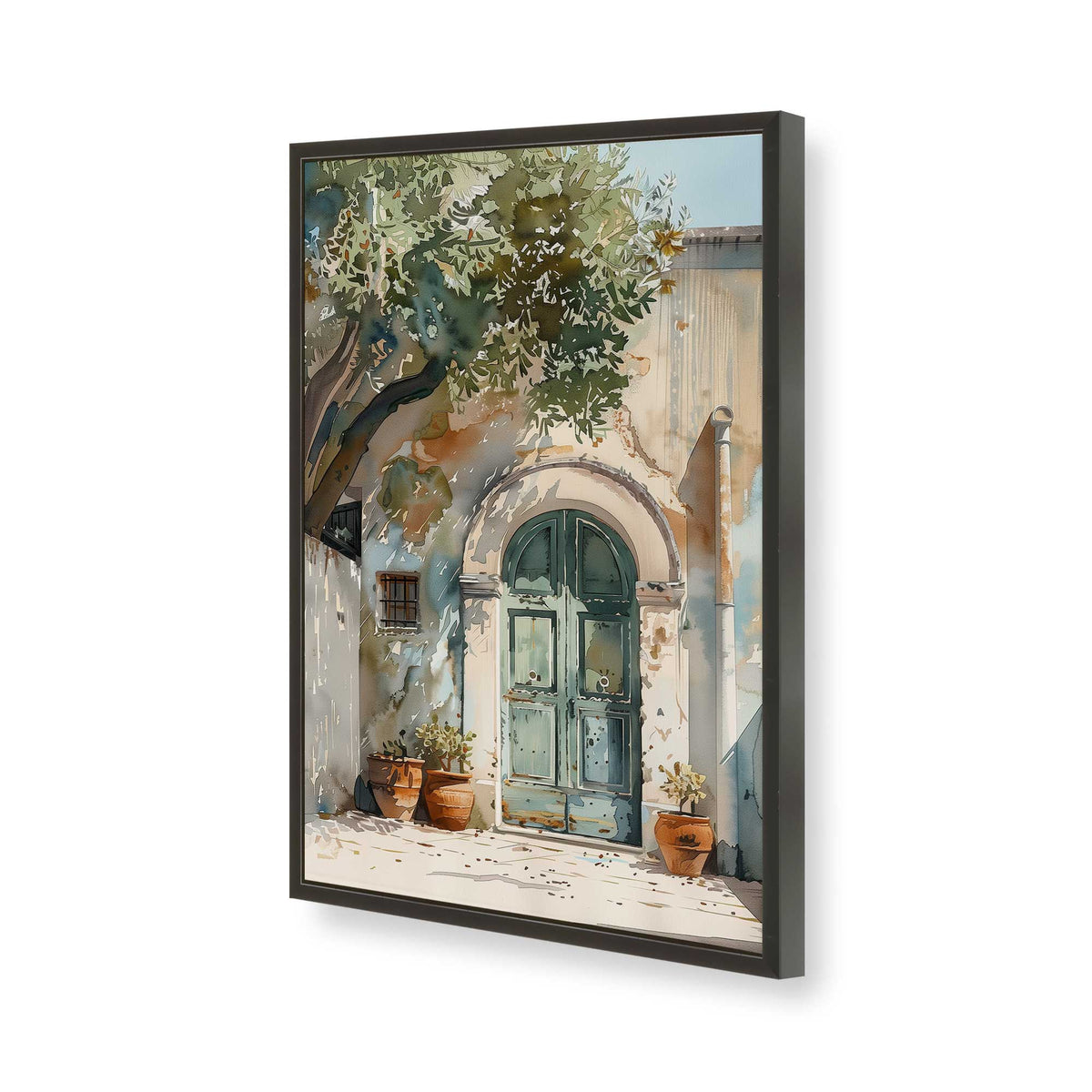 [Color:Satin Black], Picture of art in a Polished Chrome frame of the corner