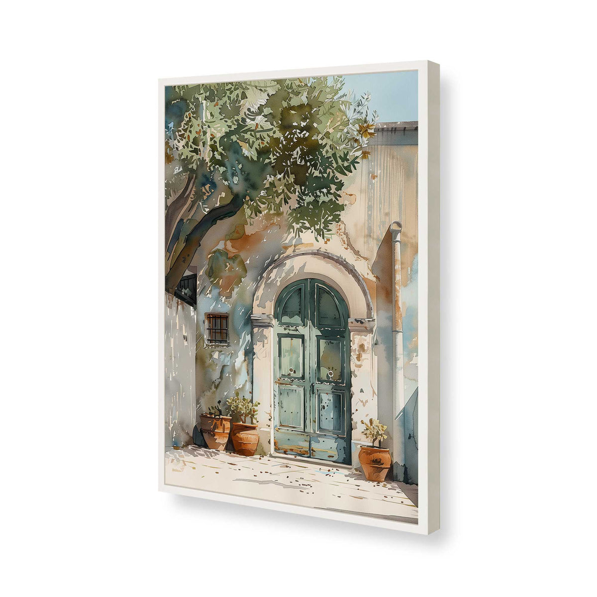 [Color:Opaque White], Picture of art in a Polished Chrome frame of the corner