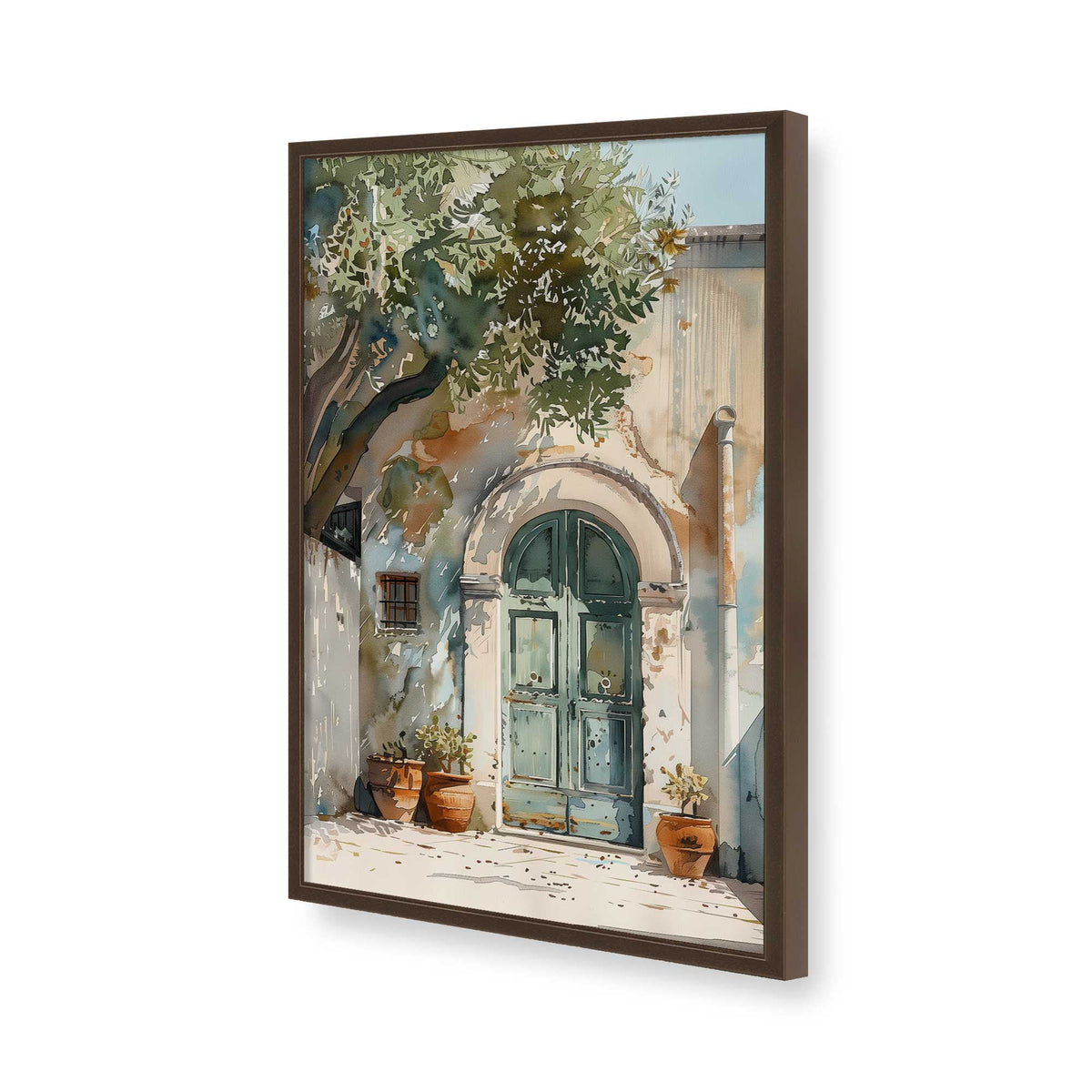[Color:Belvinder Brown], Picture of art in a Polished Chrome frame of the corner