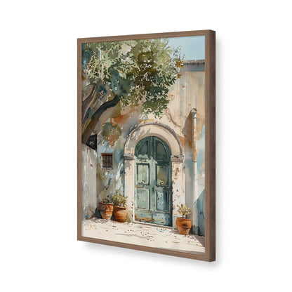 [Color:Walnut], Picture of art in a Polished Chrome frame of the corner