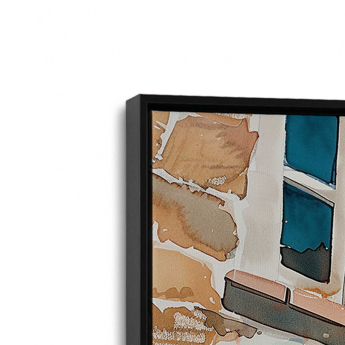 [Color:Satin Black], Picture of art in a Satin Black frame at an angle
