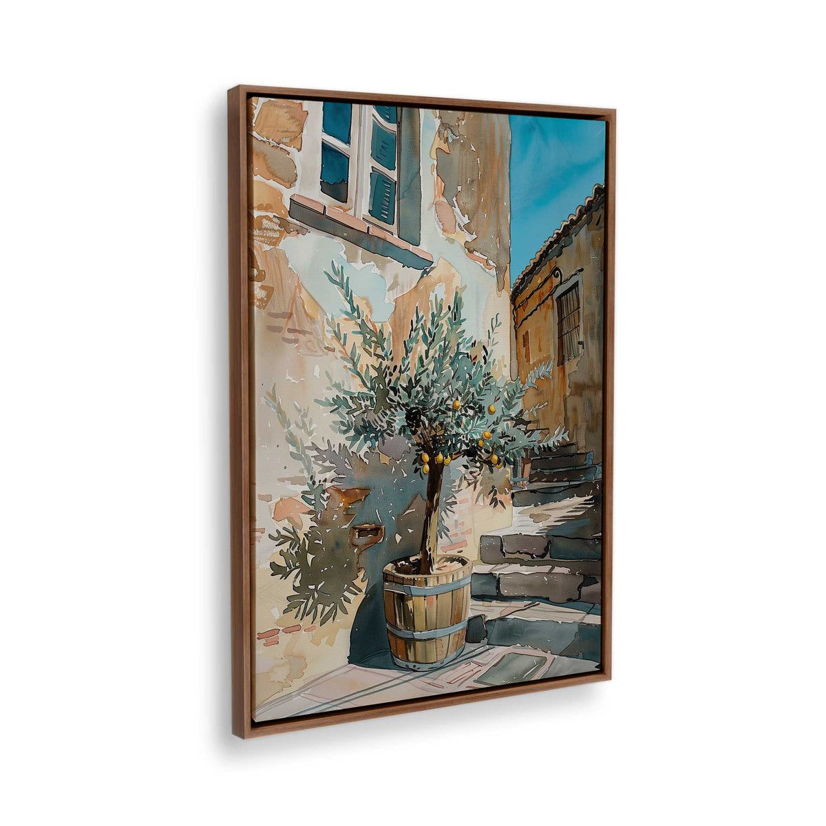 [Color:Walnut], Picture of the corner of the art