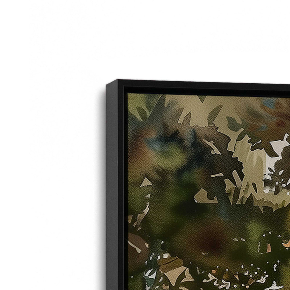 [Color:Satin Black], Picture of art in a Satin Black frame at an angle