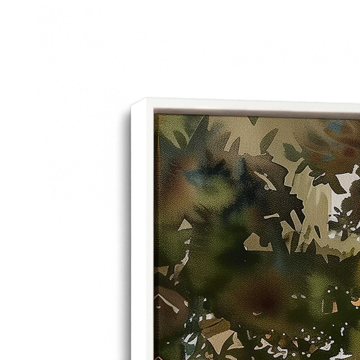 [Color:Opaque White], Picture of art in a White frame at an angle