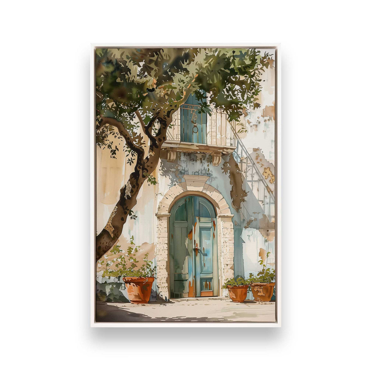 [Color:Opaque White], Picture of art in a White frame