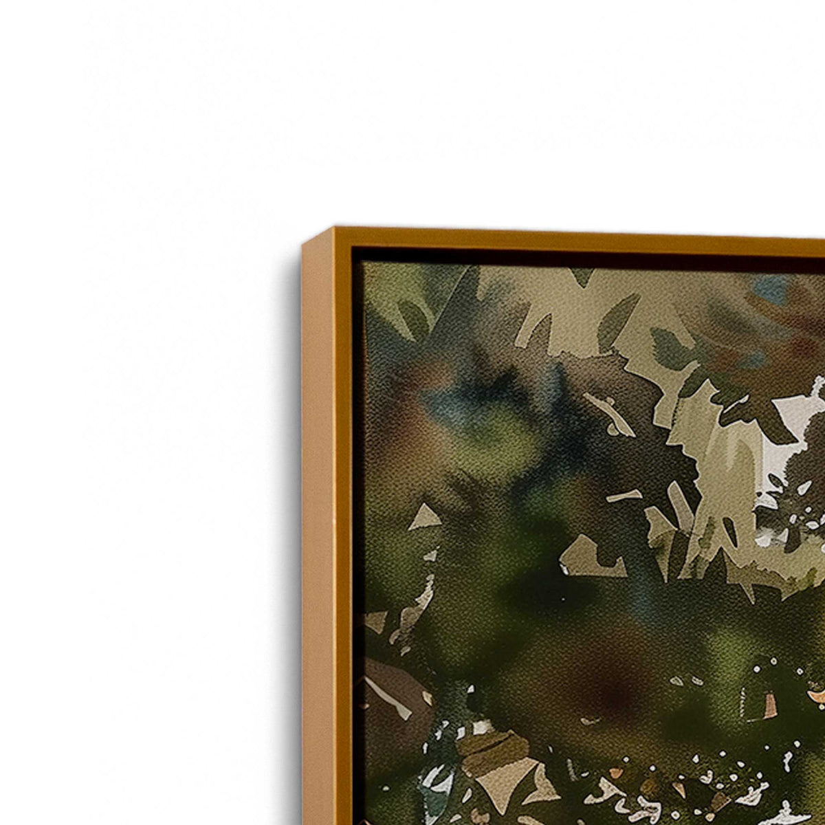 [Color:Polished Gold], Picture of art in a Polished Gold frame at an angle