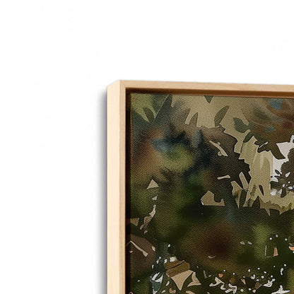 [Color:American Maple], Picture of art in a American Maple frame at an angle