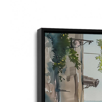 [Color:Satin Black], Picture of art in a Satin Black frame at an angle
