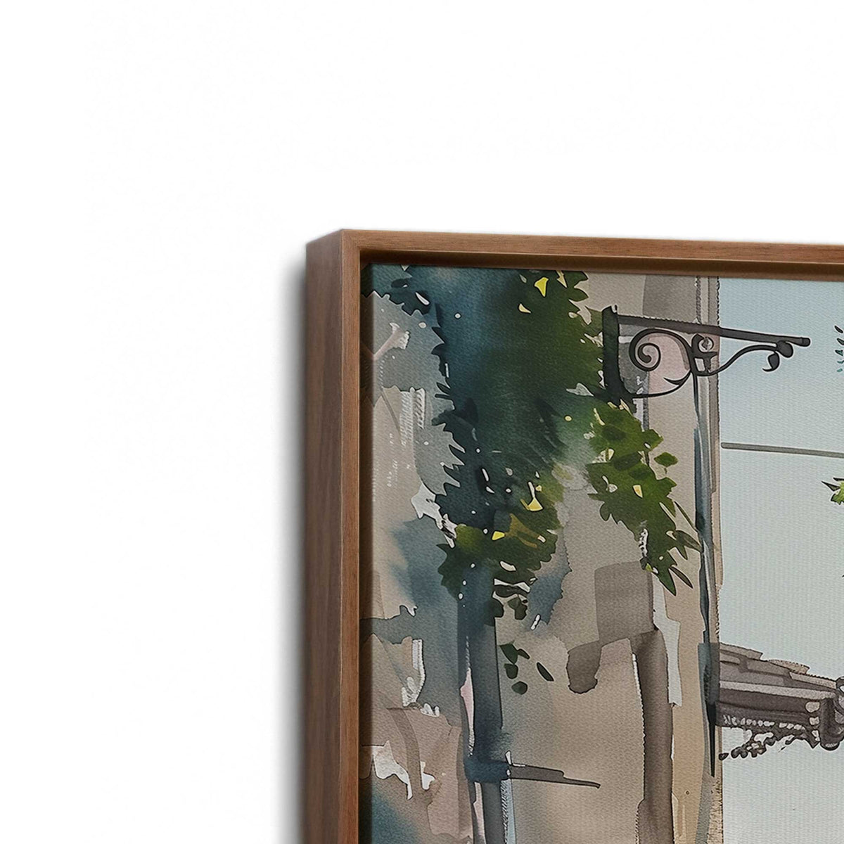[Color:Walnut], Picture of art in a Walnut frame at an angle