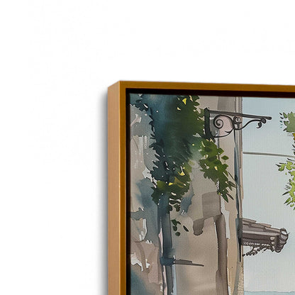 [Color:Polished Gold], Picture of art in a Polished Gold frame at an angle