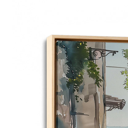 [Color:American Maple], Picture of art in a American Maple frame at an angle