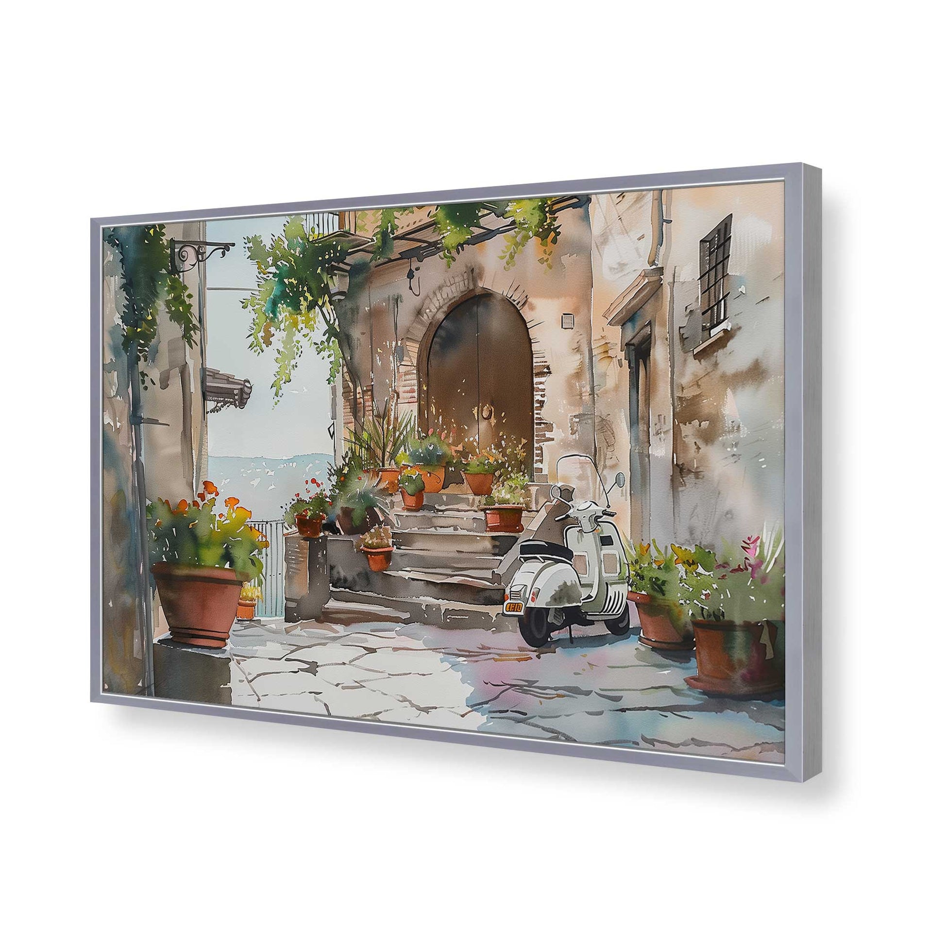 [Color:Polished Chrome], Picture of art in a Polished Chrome frame of the corner