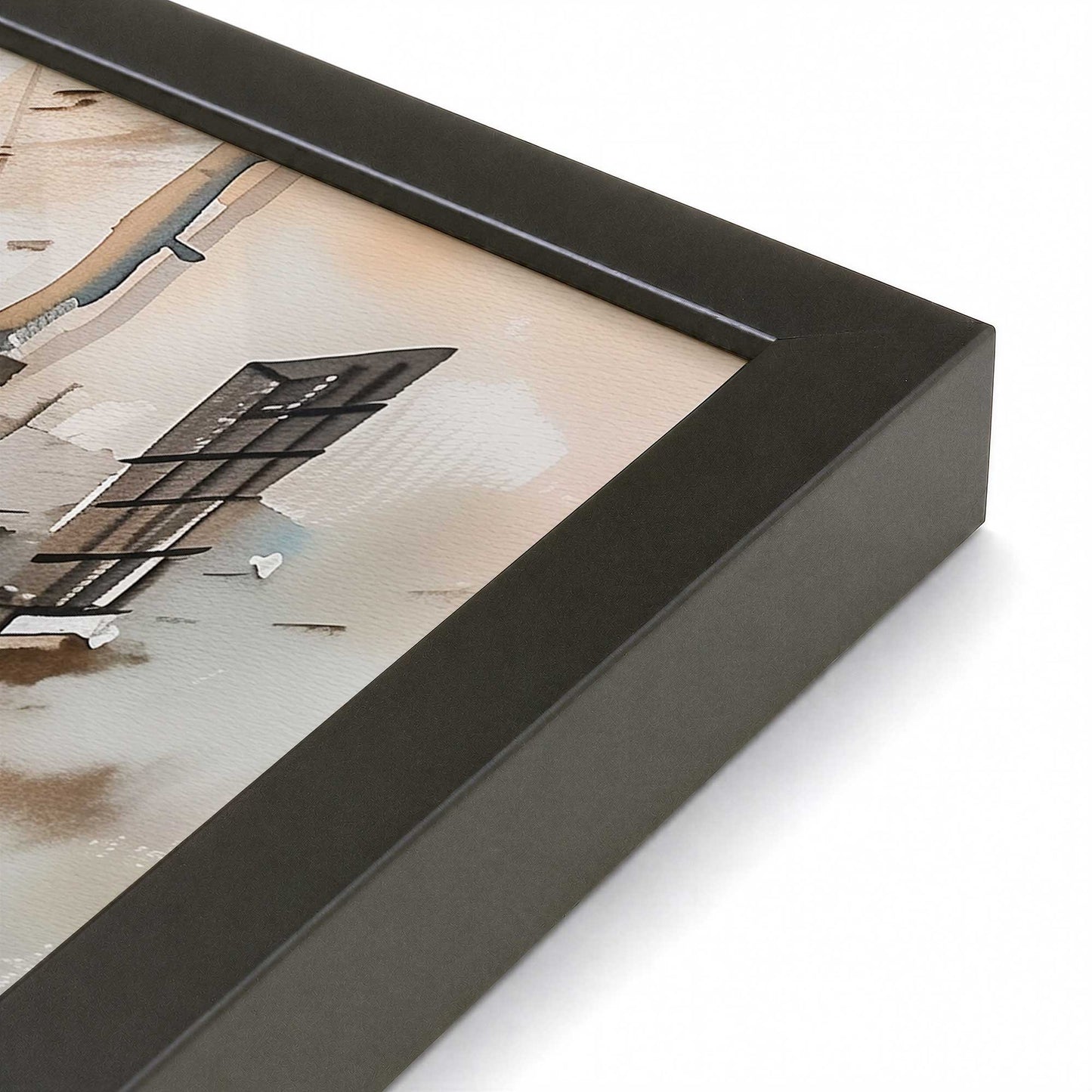 [Color:Satin Black], Picture of art in a Polished Chrome frame at an angle
