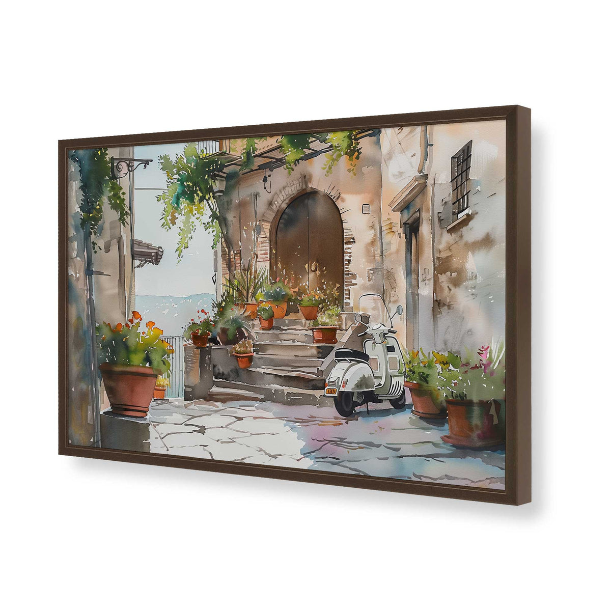 [Color:Belvinder Brown], Picture of art in a Polished Chrome frame of the corner