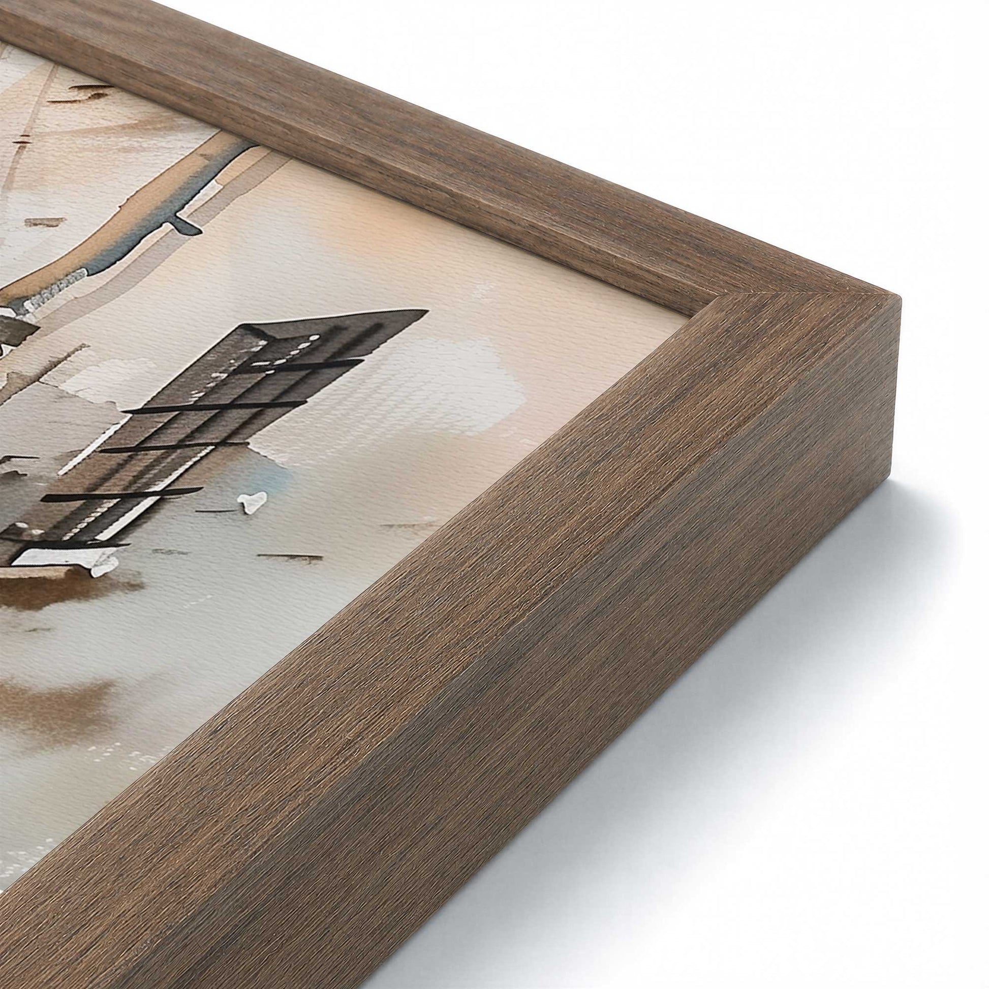 [Color:Walnut], Picture of art in a Polished Chrome frame at an angle