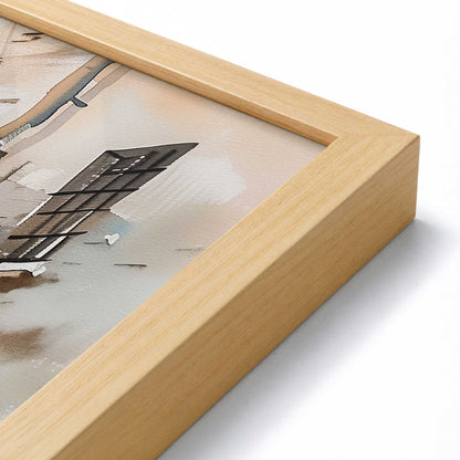 [Color:American Maple], Picture of art in a Polished Chrome frame at an angle