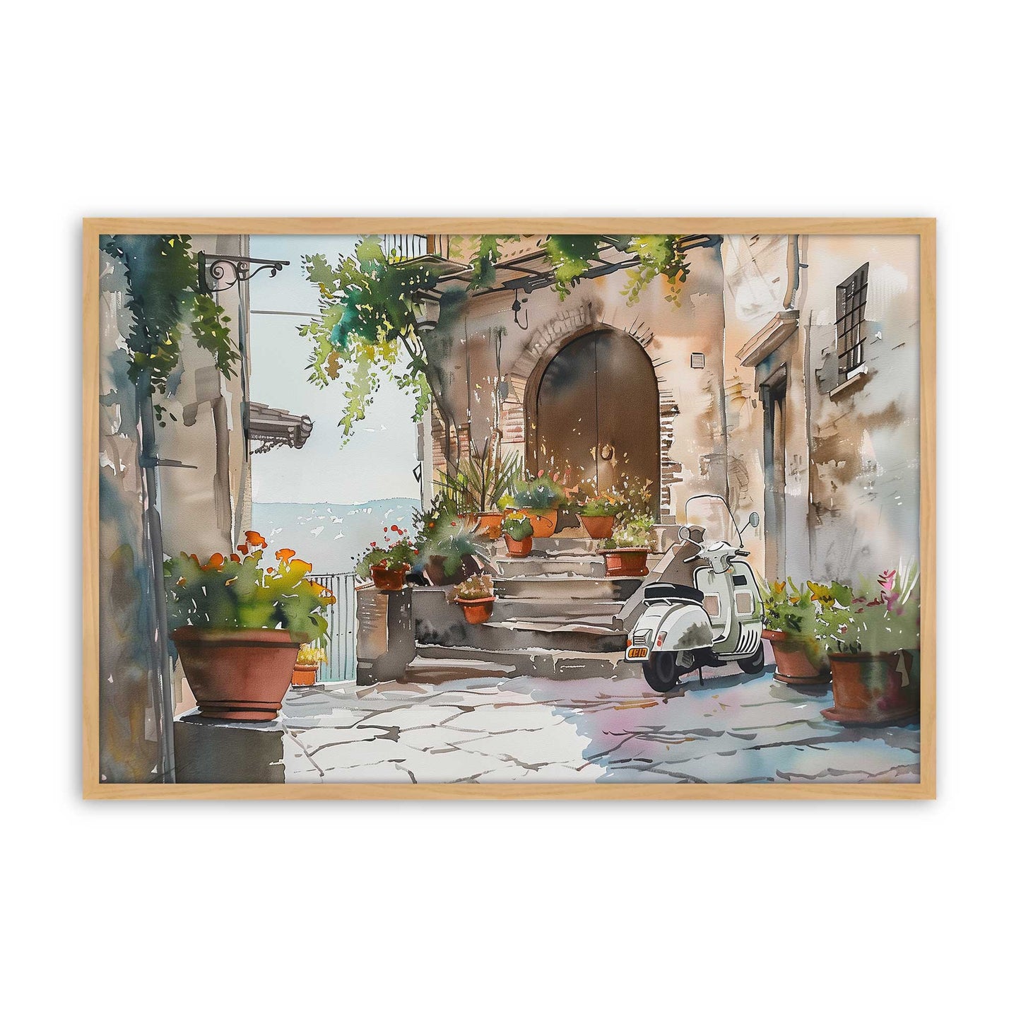 [Color:American Maple], Picture of art in a Polished Chrome frame