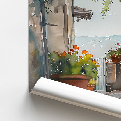 Sunlit Amalfi Steps Print