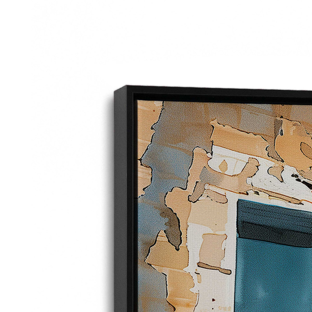 [Color:Satin Black], Picture of art in a Satin Black frame at an angle