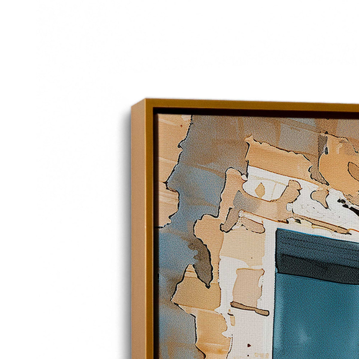 [Color:Polished Gold], Picture of art in a Polished Gold frame at an angle