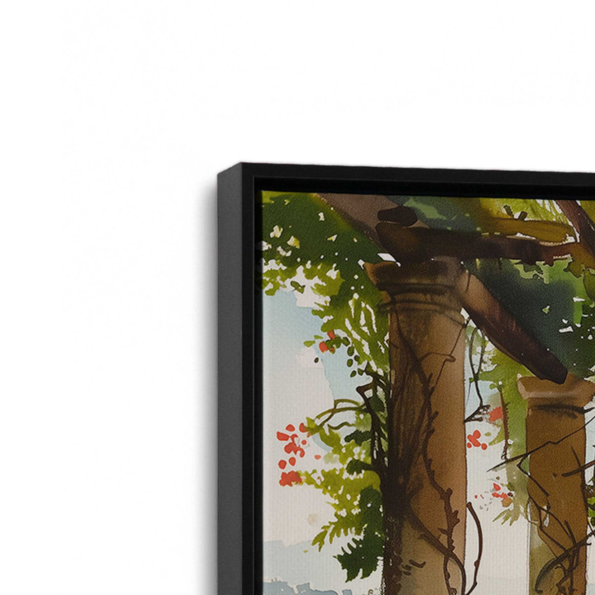 [Color:Satin Black], Picture of art in a Satin Black frame at an angle