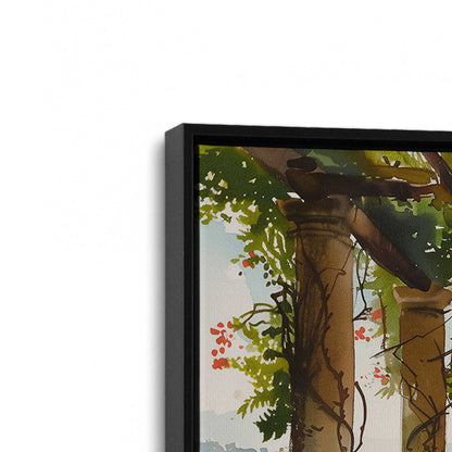 [Color:Satin Black], Picture of art in a Satin Black frame at an angle
