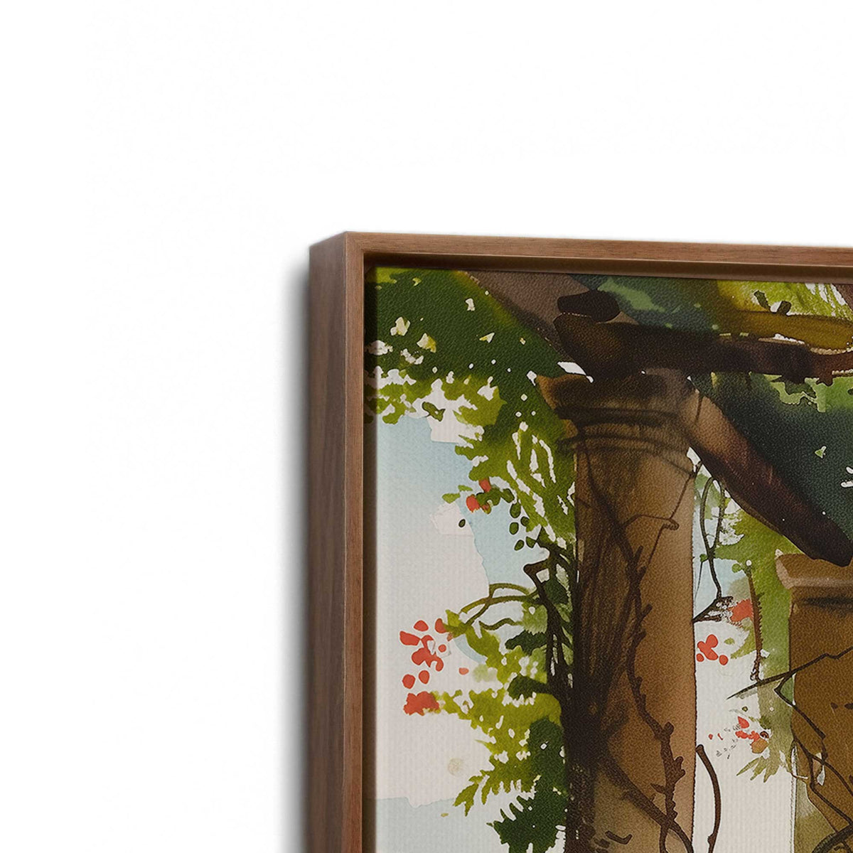 [Color:Walnut], Picture of art in a Walnut frame at an angle