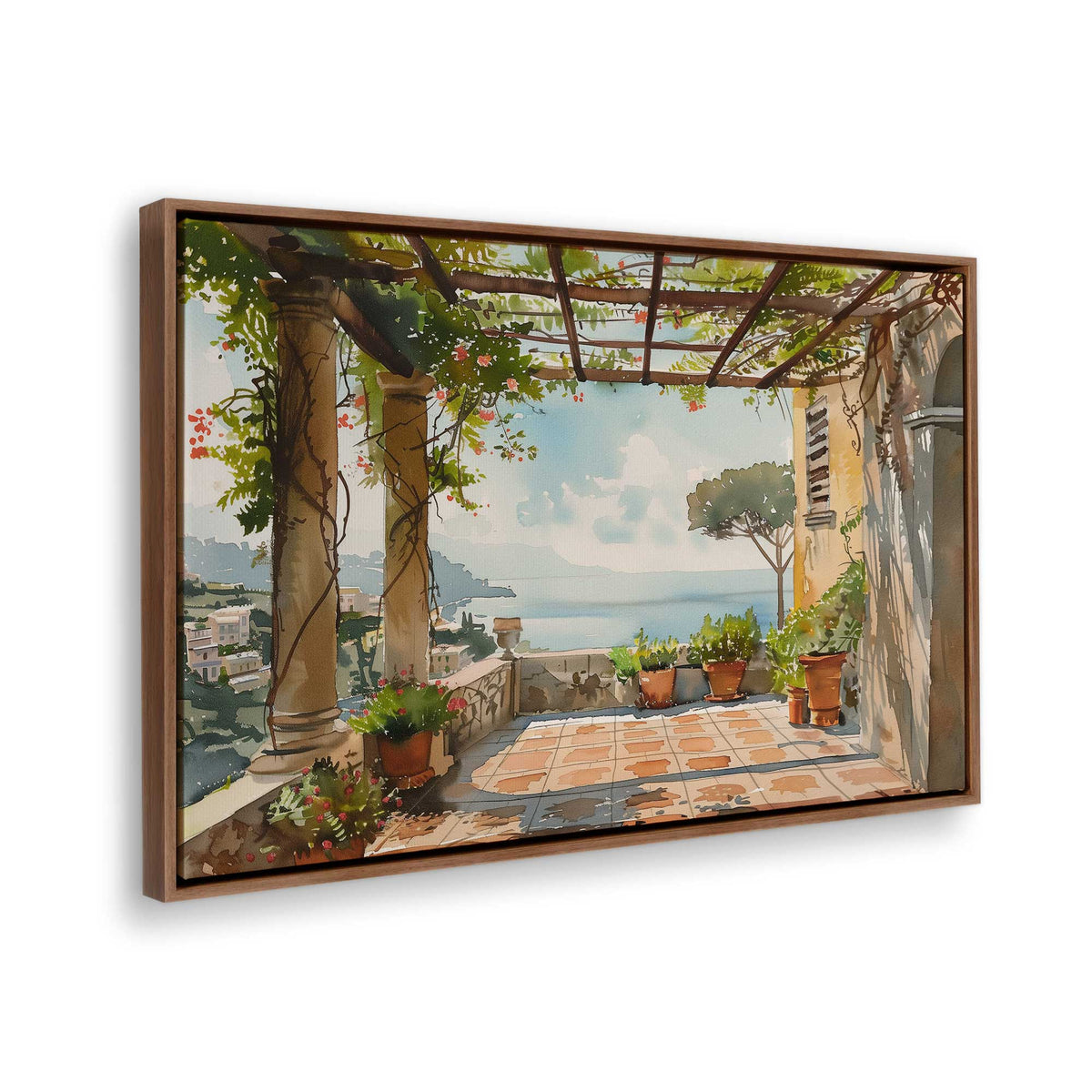 [Color:Walnut], Picture of the corner of the art
