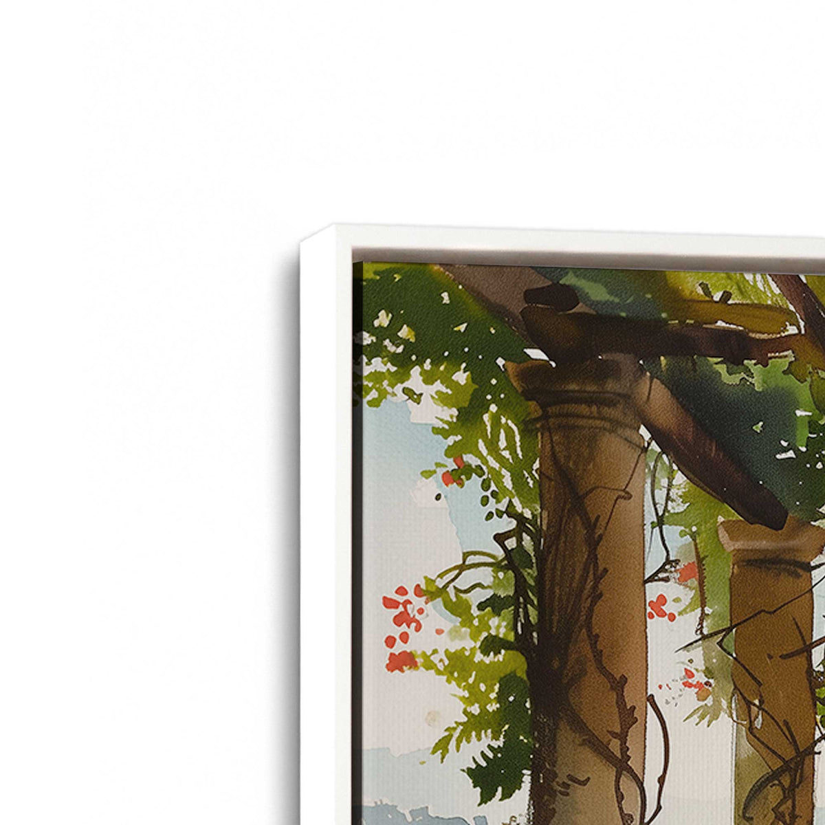 [Color:Opaque White], Picture of art in a White frame at an angle
