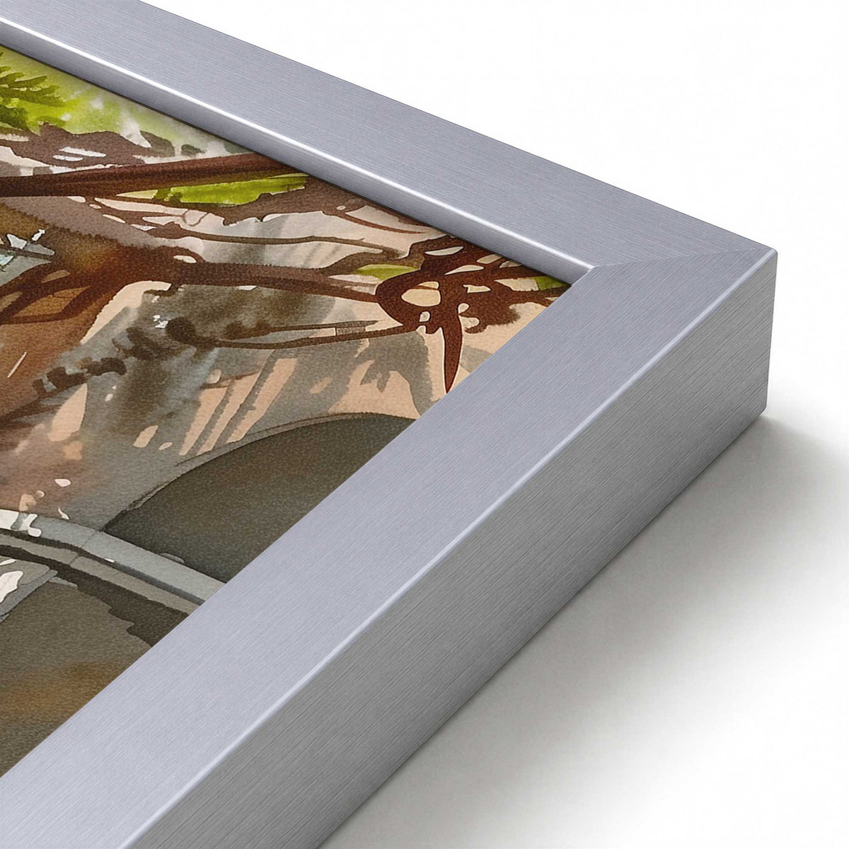 [Color:Polished Chrome], Picture of art in a Polished Chrome frame at an angle