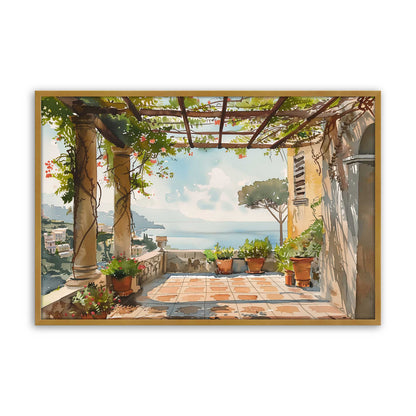 [Color:Polished Gold], Picture of art in a Polished Chrome frame