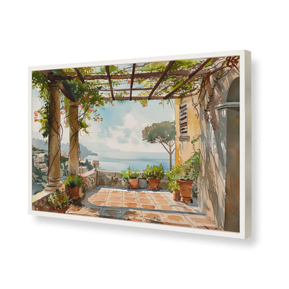[Color:Opaque White], Picture of art in a Polished Chrome frame of the corner
