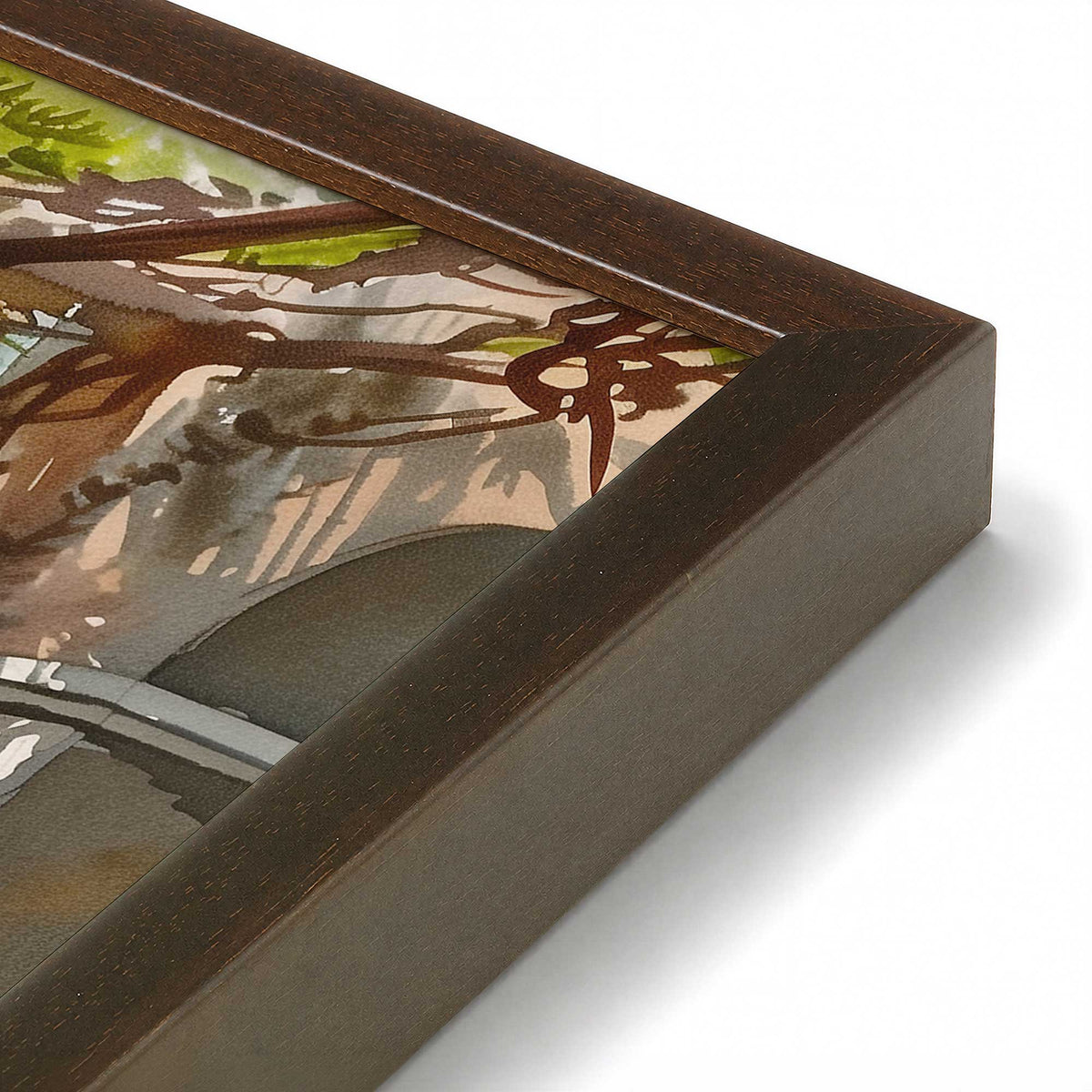 [Color:Belvinder Brown], Picture of art in a Polished Chrome frame at an angle