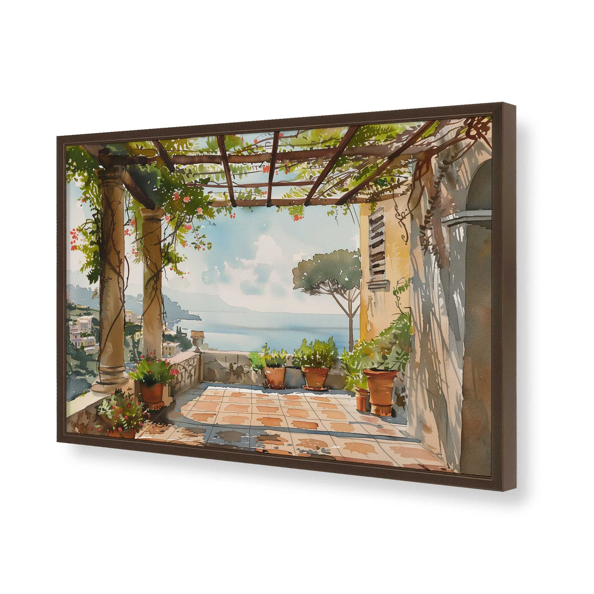 [Color:Belvinder Brown], Picture of art in a Polished Chrome frame of the corner