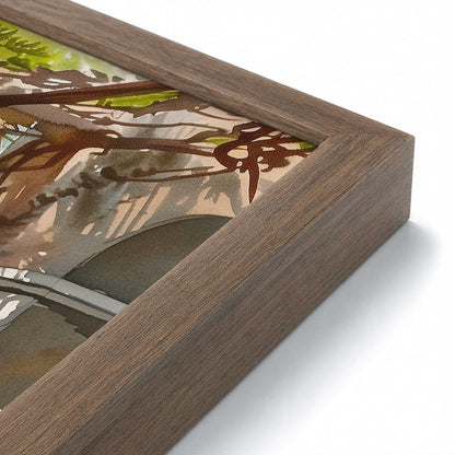 [Color:Walnut], Picture of art in a Polished Chrome frame at an angle