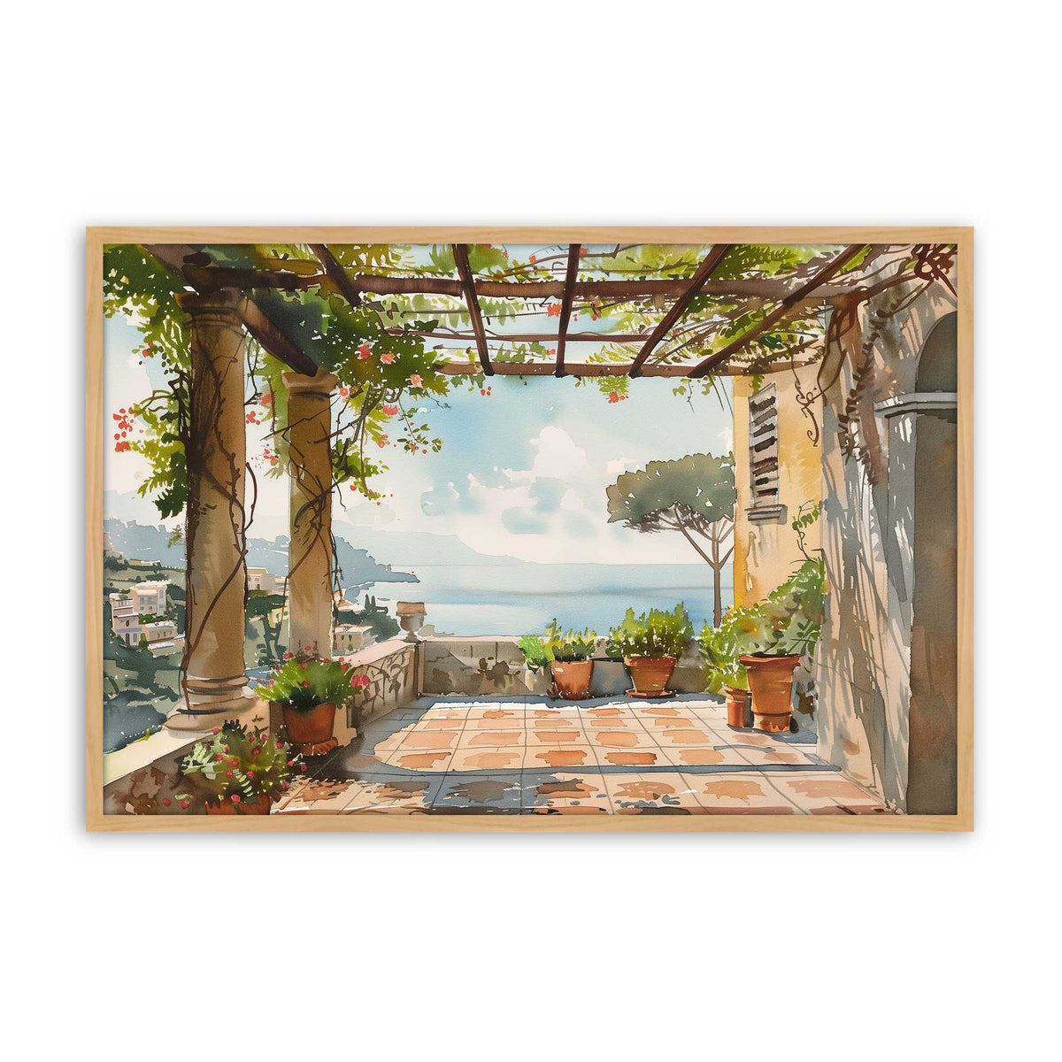 [Color:American Maple], Picture of art in a Polished Chrome frame