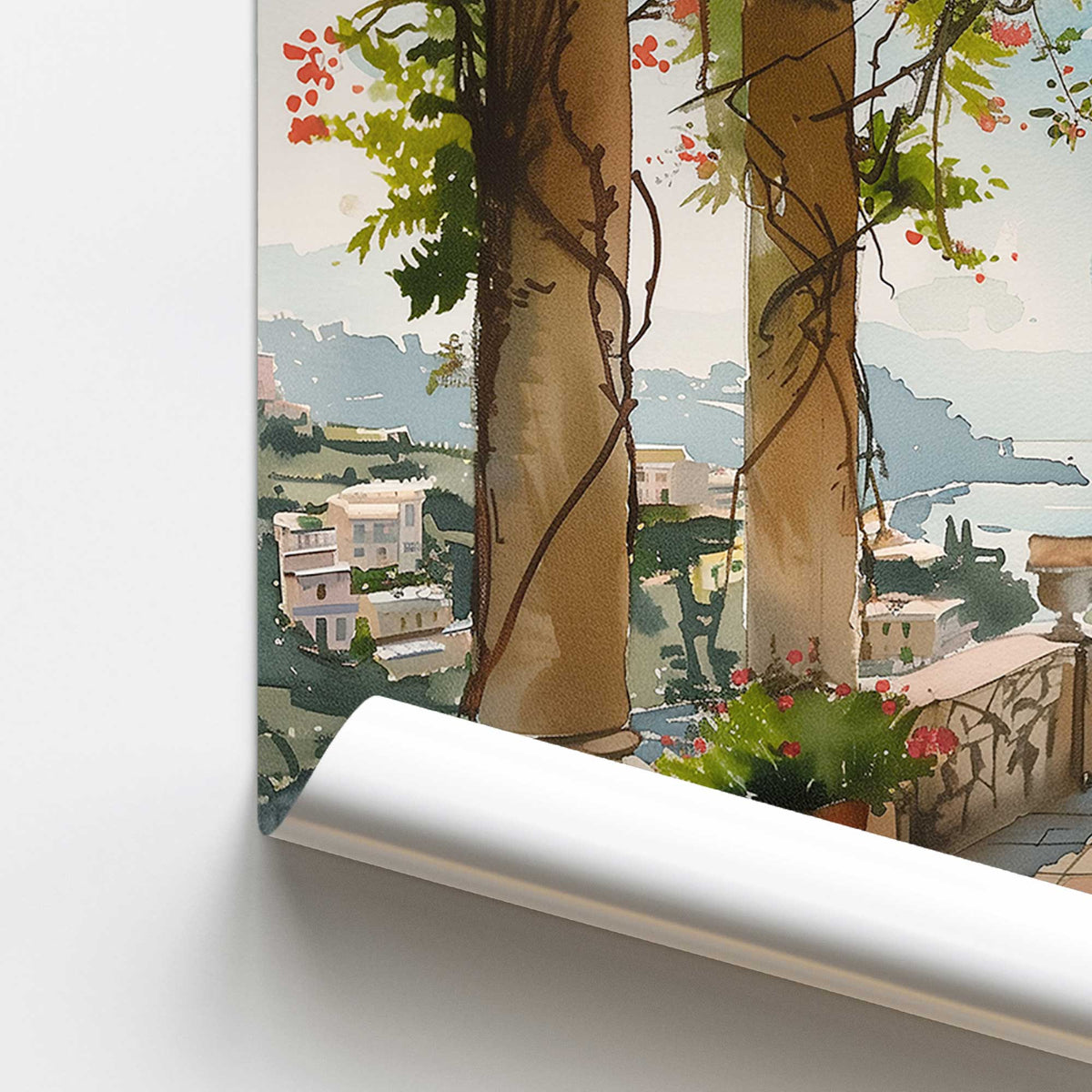Terrace by the Sea Print