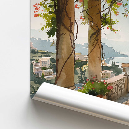Terrace by the Sea Print
