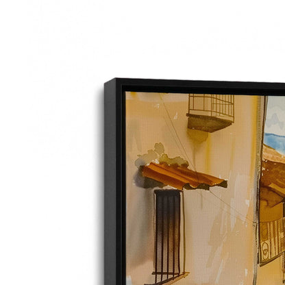 [Color:Satin Black], Picture of art in a Satin Black frame at an angle