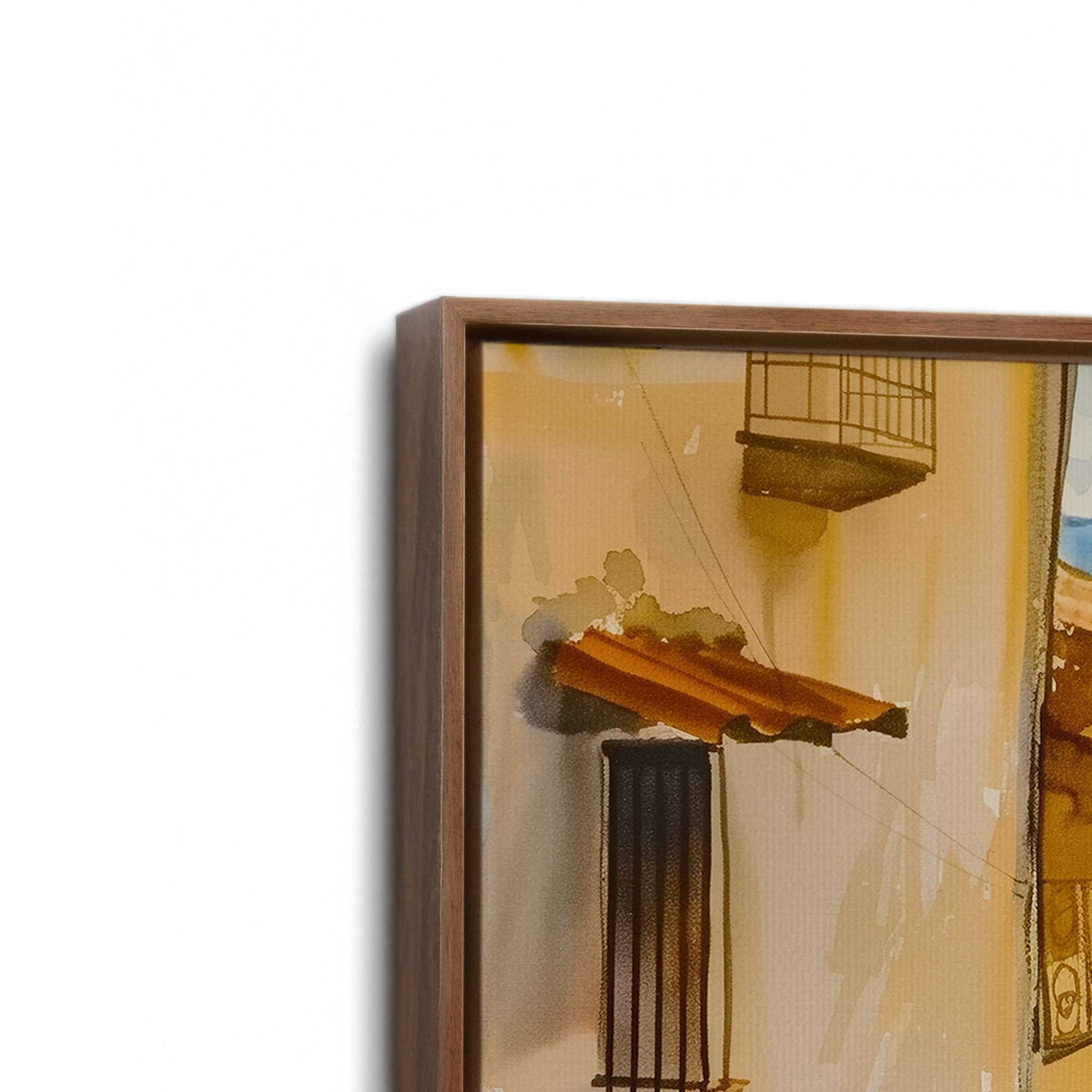 [Color:Walnut], Picture of art in a Walnut frame at an angle