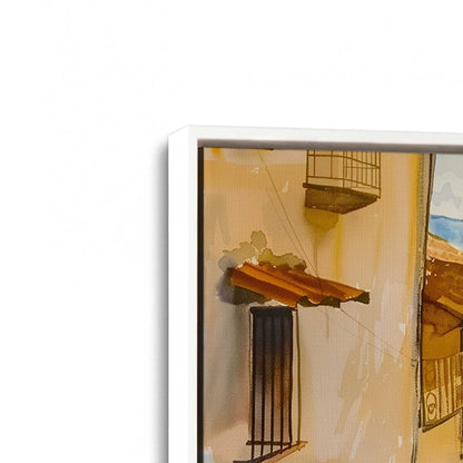[Color:Opaque White], Picture of art in a White frame at an angle