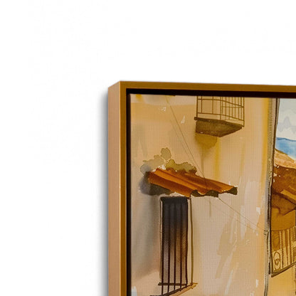 [Color:Polished Gold], Picture of art in a Polished Gold frame at an angle