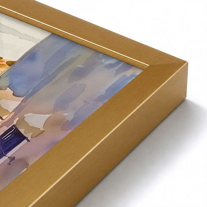[Color:Polished Gold], Picture of art in a Polished Chrome frame at an angle