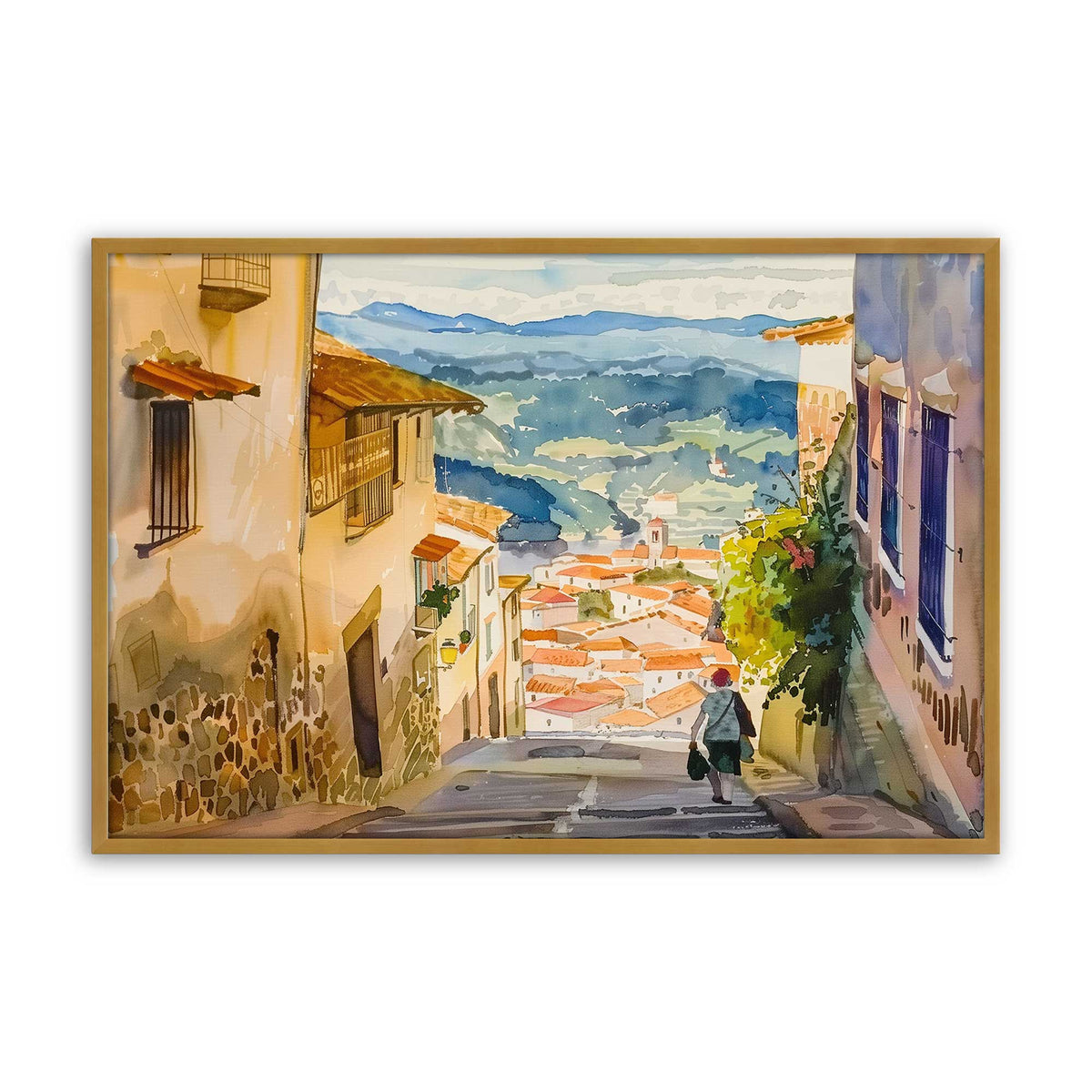 [Color:Polished Gold], Picture of art in a Polished Chrome frame