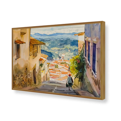 [Color:Polished Gold], Picture of art in a Polished Chrome frame of the corner